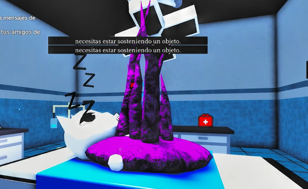 Surgery Tentacles in-game screenshot — purple tentacles sprouting from a patient on the operating table in Room 8